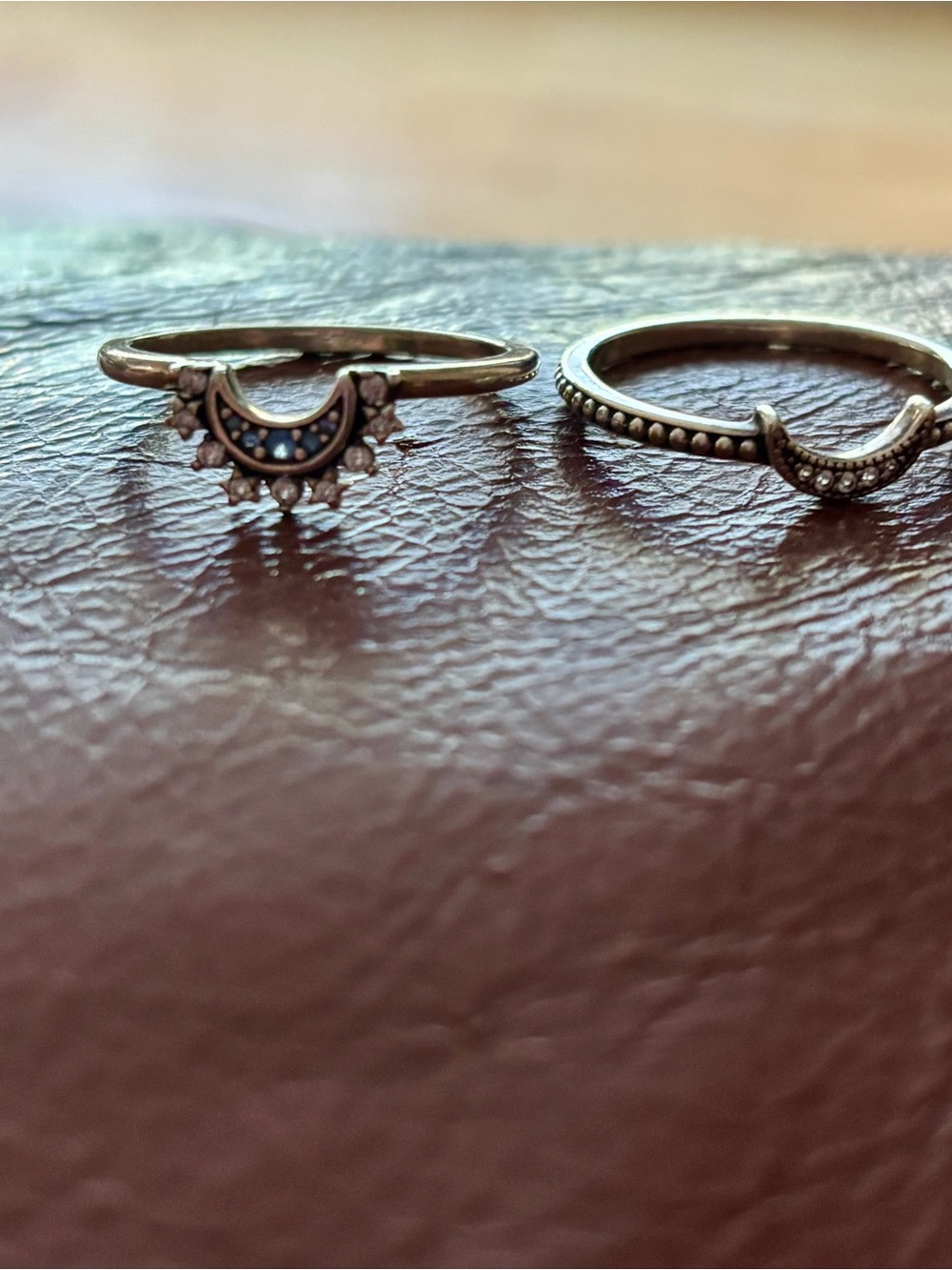 Pandora Stackable Moon Rings Size 8.5